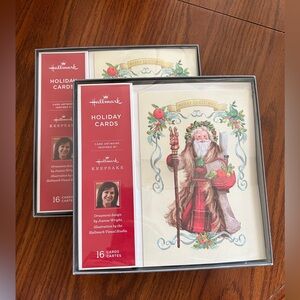 Two Box Sets of Christmas Cards‎ Holiday Santa Greeting Notes Beautiful Mail